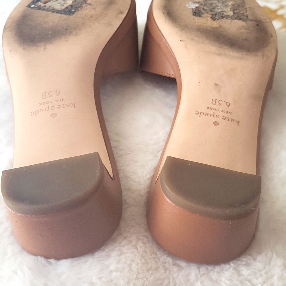 Kate Spade Brown Leather Buckle Mules - Picture 5 of 7